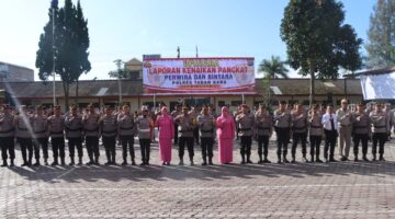 Upacara Kenaikan Pangkat Perwira dan Bintara Polres Tanah Karo Berlangsung Khidmat