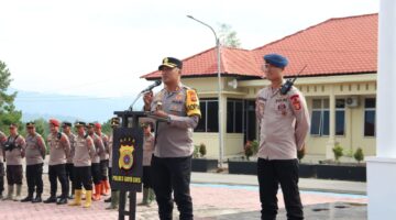 Kapolres Gayo Lues Sambut Kedatangan 100 Personel Brimob Polda Sumsel untuk Bantu Pemulihan Pascabanjir